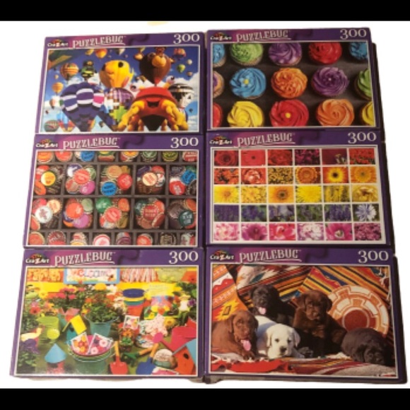 6 Assorted 300 Pc puzzles keep busy and challenged - Picture 2 of 2